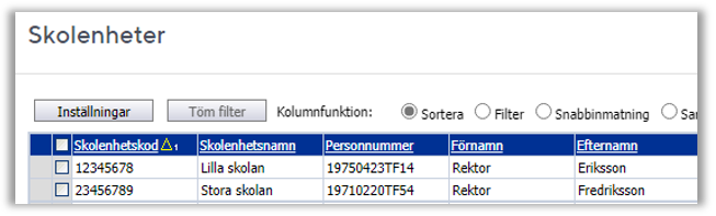 Skolenhetskod för respektive rektor